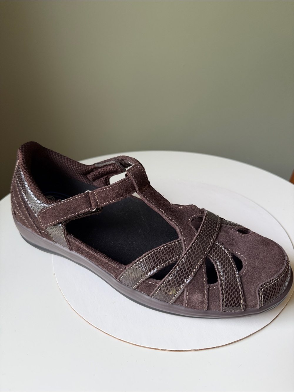 Orthofeet Juno Women’s Brown Suede Mary Jane Comfort Shoes